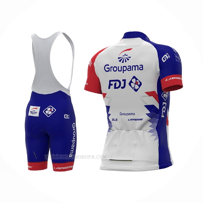 2021 Ropa Ciclismo Groupama-fdj Rojo Azul Mangas Corta y Culotte Corto